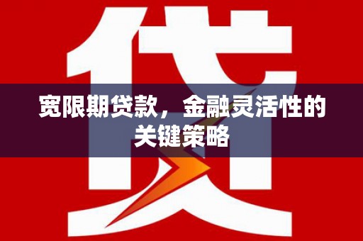 章贡宽限期贷款，金融灵活性的关键策略