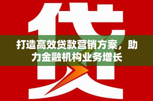 和县打造高效贷款营销方案，助力金融机构业务增长