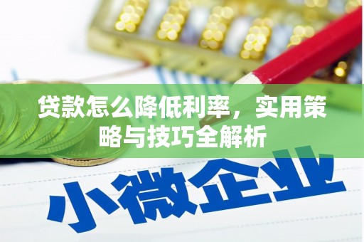 公安贷款怎么降低利率，实用策略与技巧全解析