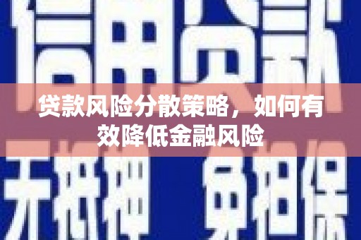 金阳贷款风险分散策略，如何有效降低金融风险